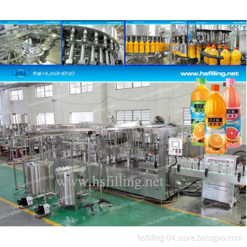 Monoblock 4-in-1 Pet Bottled Fruit Pulp Juice Bottling Machine